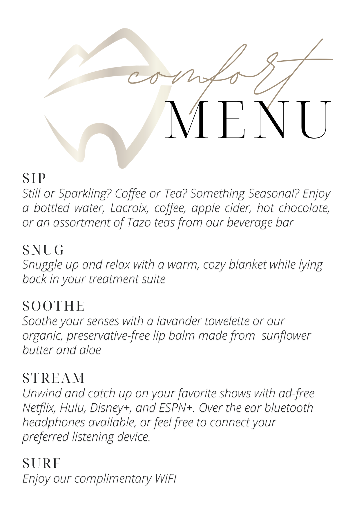 Comfort Menu